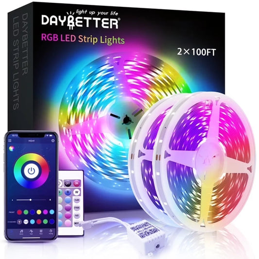 Led Strip Lights 200Ft,App and Remote Control,Rgb Music Sync Color Changing LED Lights for Bedroom,Party,Home Decoration