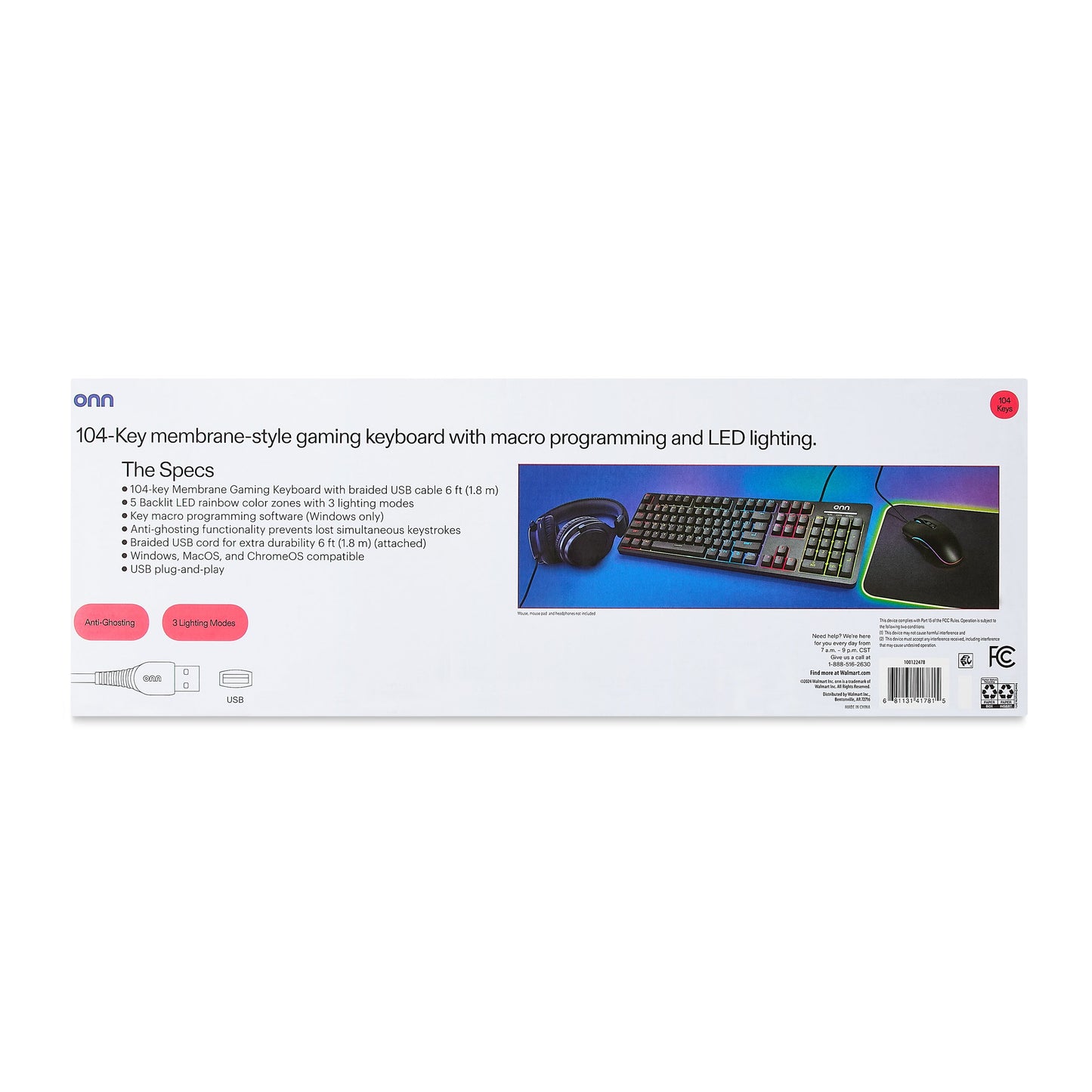 Wired LED Gaming Keyboard also backlit
